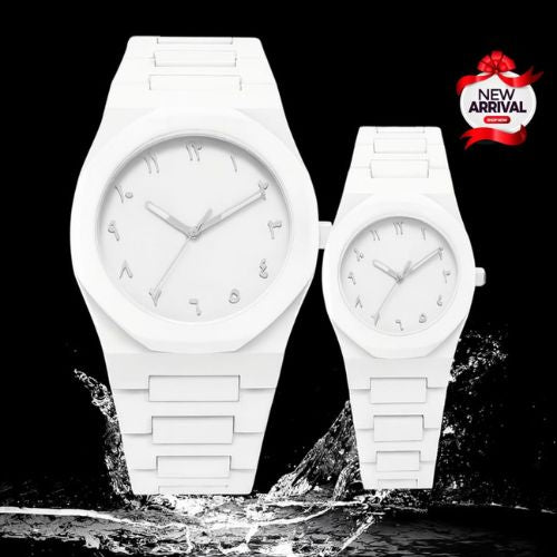 White Aura Couple Watch - Stylish Fashion Accessories for Men and Women